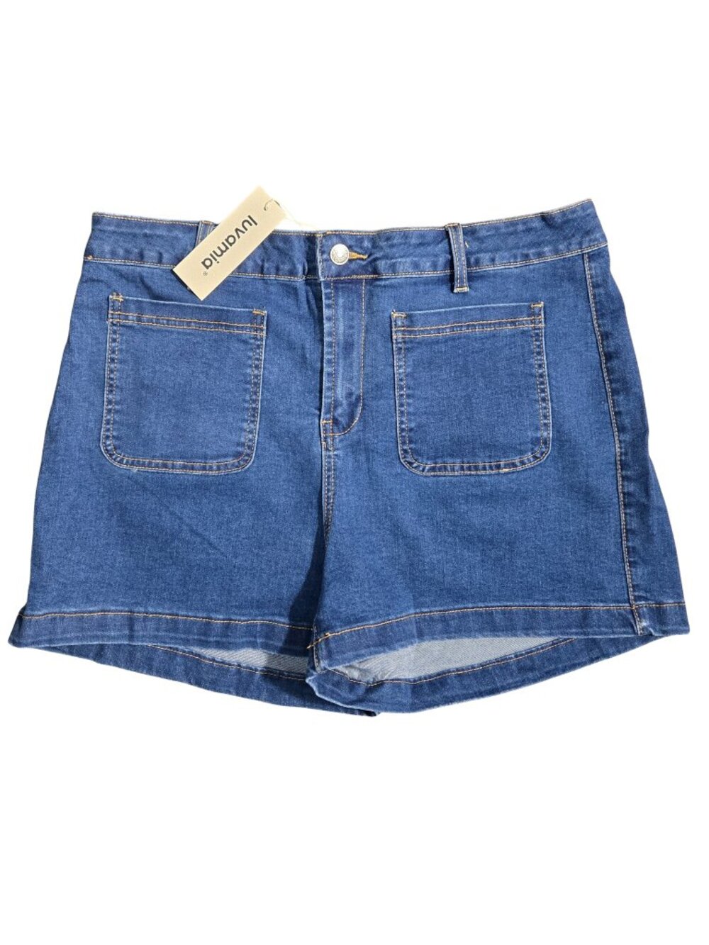 NWT | luvamia High-Waisted Wide-Leg Denim Shorts | Dark Wash | XL